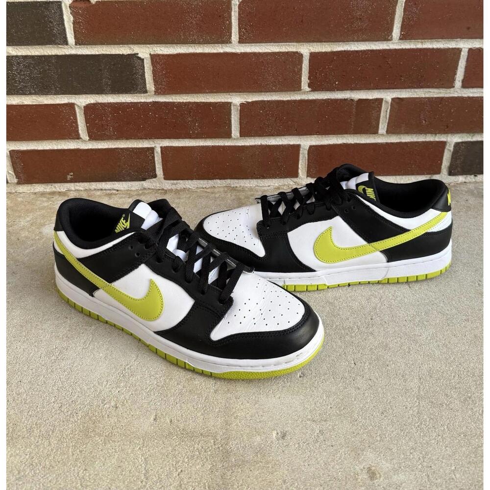 Nike Men's Dunk Low Retro Size 11 Black Bright Cactus |DV0833-110|